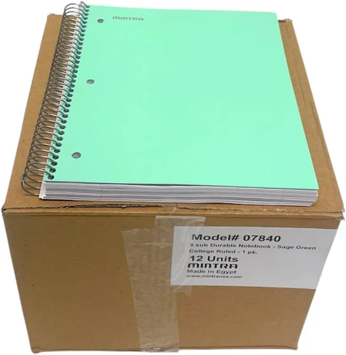 Vista 14 de Mintra Office Cuadernos de Espiral Duraderos, 5 Materias (Hielo Ártico, Rayado Universitario 1pk)