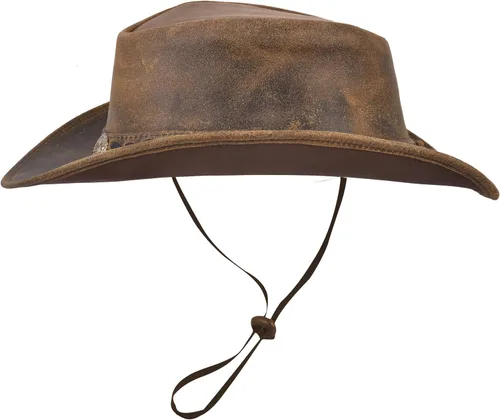 Vista 4 de Sombrero de vaquero de cuero para hombres y mujeres, duradero, hecho a mano, ligero, moldeable, sombreros occidentales para hombres