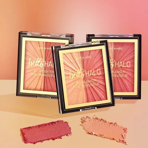 Vista 7 de wet n wild MegaGlo Blushlighter, Set de Rubor y Destacador Mezclable, Acabado Metálico Brillante, I Met Someone 1- Conocí a alguien