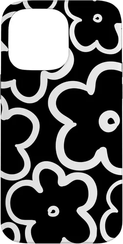 Vista 21 de Cute Flower Pattern Large Wildflower Black and White Floral Case for iPhone 17