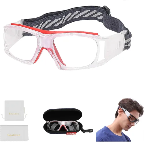 Vista 12 de SooGree Gafas deportivas para baloncesto, fútbol, fútbol, gafas protectoras de seguridad, gafas de raquetbol para adultos, lentes reemplazables