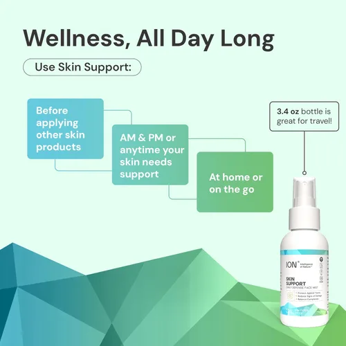 Vista 7 de ION* Intelligence of Nature Skin Support Face Mist - Spray hidratante para uso diario, tamaño de viaje, fórmula vegana para mujeres y hombres, 3.4