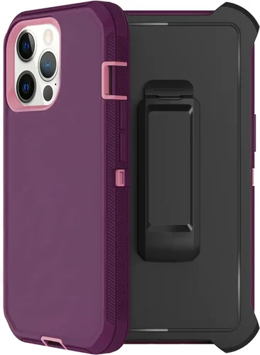 Vista 14 de Funda para iPhone 13 Pro Max con Clip para Cinturón, 2 x Protector de Pantalla, Protección contra Caídas de Grado Militar, Servicio Pesado, Cuerpo