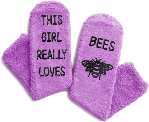 Vista 3 de HAPPYPOP Funny Turtle Gifts for Women Frog Gifts, Novelty Fuzzy Bee Socks Gifts for Women Girls