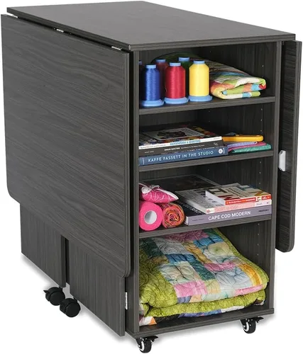 Vista 5 de Kangaroo Kookaburra Mesa de corte – Estación de trabajo grande de costura, acolchado y manualidades con superficie expandible de 70 x 40 pulgadas