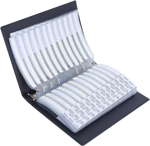 Vista 7 de Serie 0201 Resistores Sample Book Kit de resistencias 170 Resistencias de valor Componentes electrónicos Surtido Carpeta Valor de resistencia Rango