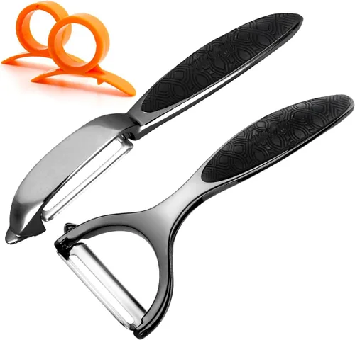 Vista 6 de Peladores de verduras para cocina, pelador en forma de Y para verduras, frutas, patatas con agarre ergonómico, 1 paquete