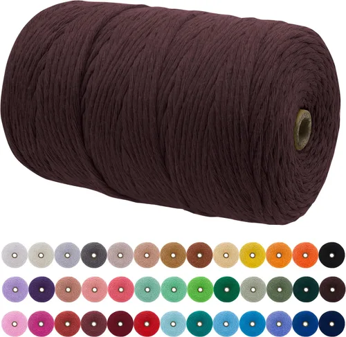 Vista 145 de JeogYong Cordón de macramé de un solo hilo 3 mm x 109 yardas (328 pies) Cuerda de algodón suave Hilo de macramé de 3 mm, suministros de macramé