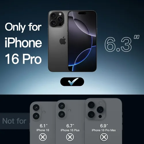 Vista 2 de JETech Funda magnética para iPhone 16 Pro de 6.3 pulgadas, compatible con MagSafe, a prueba de golpes, parte trasera transparente antiarañazos
