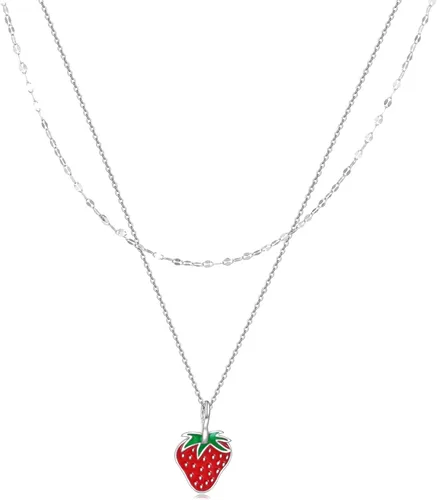 Vista 12 de MONGAS Árbol de la vida/cruz infinita/cerradura y llave/loto/hamsa/caballo/fresa/ópalo/látar/libélula/corazón/violín collar en capas de plata