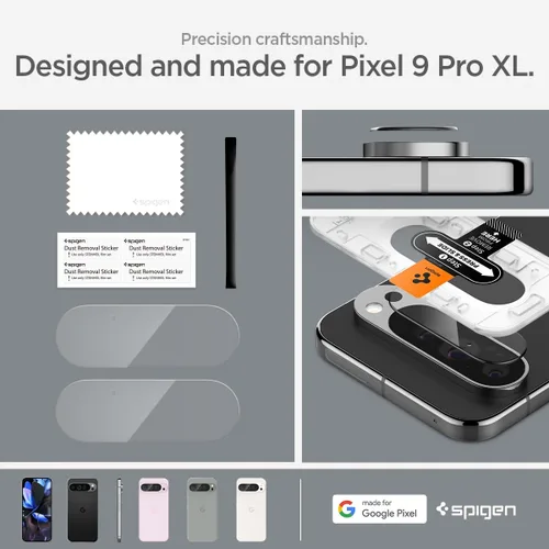 Vista 7 de Spigen Glas.tR EZ FIT Optik - Protector de lente de cámara para Pixel 9 Pro XL GlasTR EZ Fit Optik, 9H+ Tempered glass, Scratch resistant