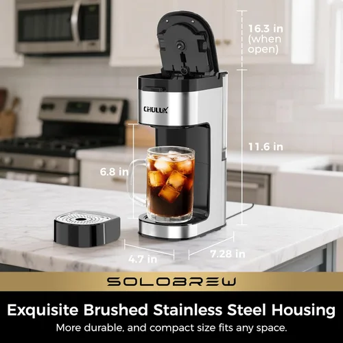 Vista 6 de CHULUX SoloBrew - Cafetera de una sola porción para cápsulas K Cup