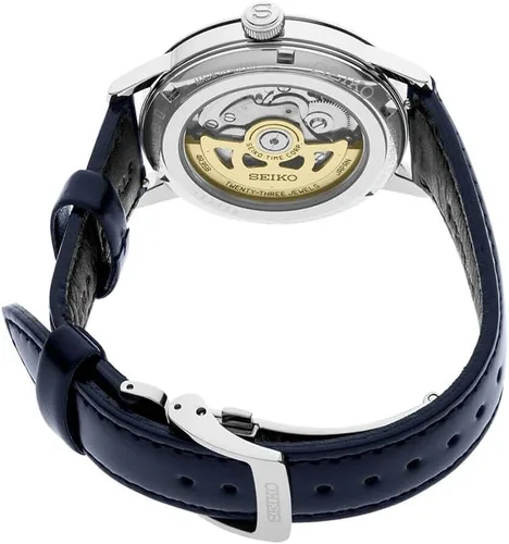 Vista 2 de Seiko Presage SPRE43 Reloj automático de cuero azul marino para hombre