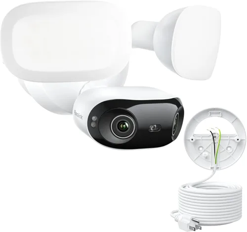 Vista 10 de REOLINK Elite Floodlight WiFi, 4K 8MP 180° cámara panorámica con cable reflector, 3000 lúmenes ajustables, búsqueda de video AI local, Wi-Fi 6