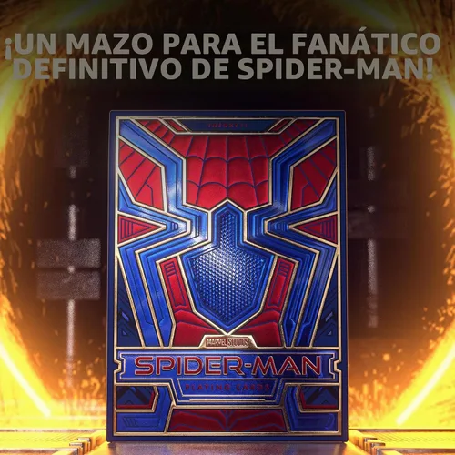 Vista 5 de theory11 Spiderman - Baraja de póquer de traje azul rojo dorado con obras de arte de películas personalizadas, magia, cardena, regalo de noche