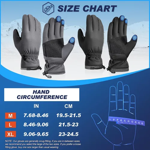 Vista 5 de Sukeen Guantes de invierno resistentes al viento para clima frío, suaves y cálidos para pantalla táctil, antideslizantes, guantes de invierno