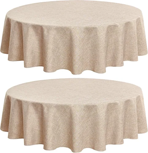 Vista 28 de Fitable - Mantel cuadrado de lino sintético resistente a las arrugas, tela neutral, para mesa de interior o exterior, para cocina o comedor