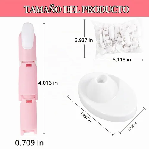 Vista 6 de Dedos de práctica para uñas acrílicas, dedos falsos movibles flexibles para practicar uñas postizas, 1 práctica de dedo rosa ajustable, 1 base