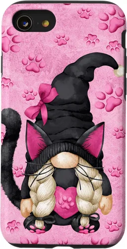 Vista 18 de Black Cat Halloween Gnome Decor Cute Pattern for Cat Mom Case for iPhone 17