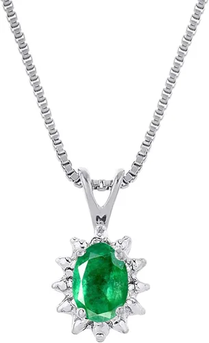 Vista 3 de Rylos Joyería para mujer, plata de ley con piedra natal de piedra natal, anillo y dije, collar con piedras preciosas y diamantes genuinos, piedra