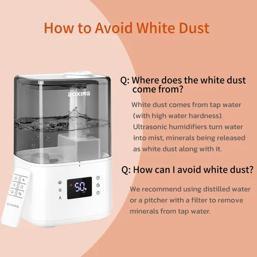 Vista 7 de BOXING Humidificadores de niebla cálida y fría para dormitorio, habitación grande, hogar, humidificador de aire con control remoto, difusor