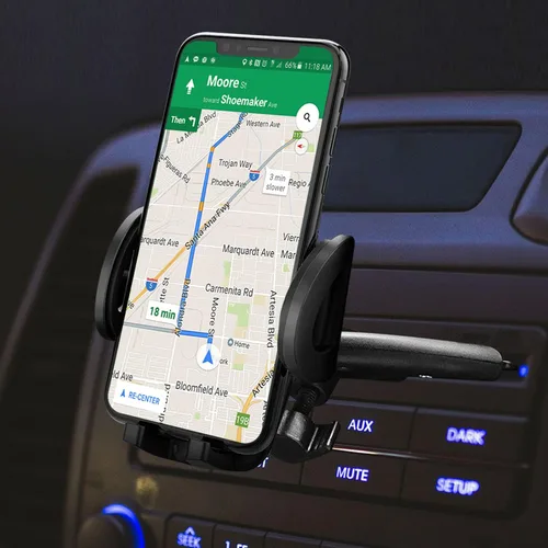 Vista 3 de Cellet Soporte para teléfono inteligente para automóvil con ranura para CD, compatible con soporte para teléfono celular, compatible con iPhone 12