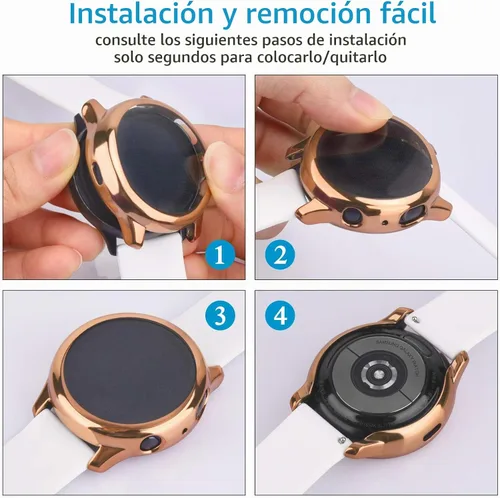 Vista 4 de Tobfit Funda compatible con Samsung Galaxy Watch Active 2, protector de pantalla de 1.575 pulgadas, TPU suave alrededor completo para Samsung Galaxy