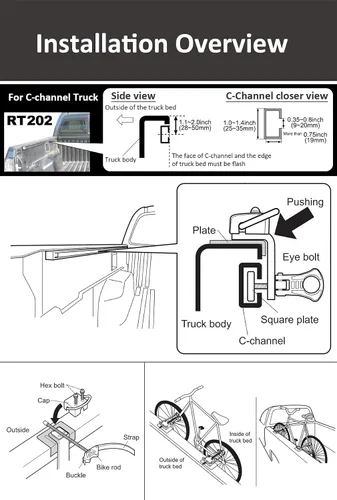 Vista 6 de INNO RT202 - Soporte de bicicleta para camioneta con sistemas de riel de canal C