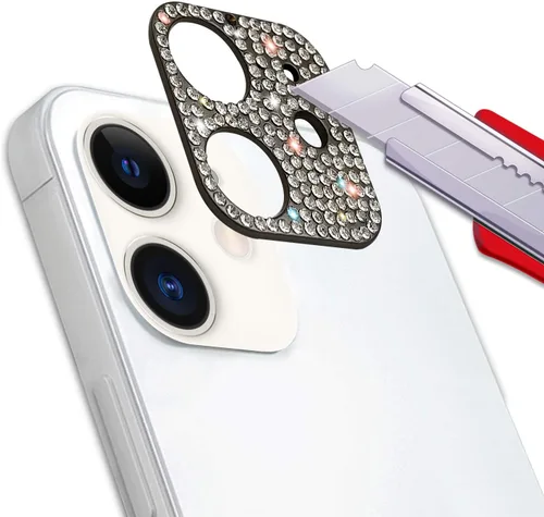 Vista 4 de Protector de lente brillante para iPhone 12 Pro Max, cubierta de cámara con purpurina 3D, diamantes de imitación, puntos brillantes, decoración