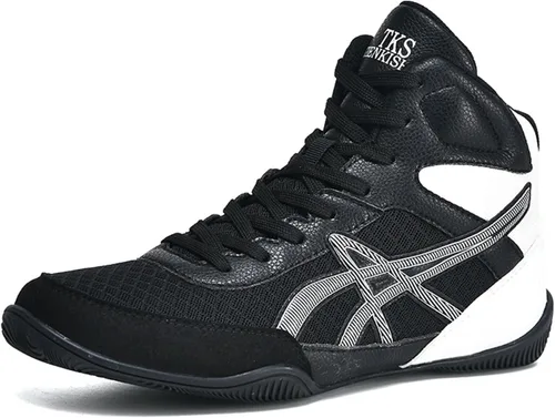 Vista 9 de Zapatos de boxeo unisex, cómodos y profesionales, antideslizantes, botas de boxeo informales, ligeras, duraderas, con malla transpirable