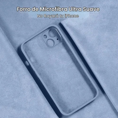 Vista 5 de FireNova Funda diseñada para iPhone 13, funda de silicona mejorada [protección de cámara] con [2 protectores de pantalla], forro interior de Azul