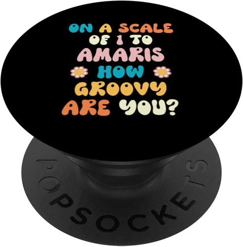Vista 6 de AMARIS Cute Retro Girls Groovy AMARIS Personalized Name PopSockets MagSafe PopGrip for iPhone
