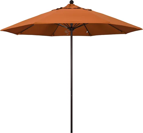 Vista 21 de California Umbrella ALTO908117-5410 Venture Series - Sombrilla comercial para patio, 9 pies redonda, color azul aire Sunbrella