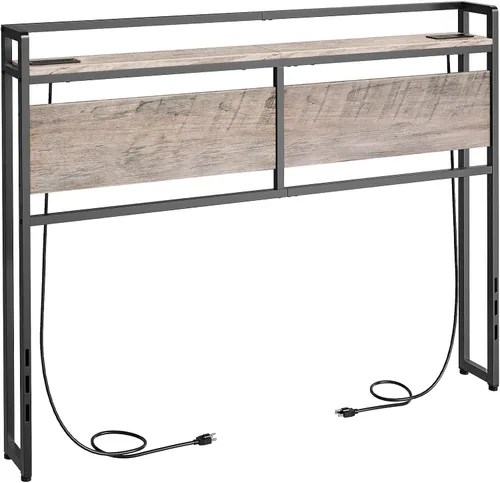 Vista 12 de HOOBRO Cabecera Tamaño Queen, Cabecera con 2 Tomacorrientes y 4 Puertos USB, Altura Ajustable, Estante de Almacenamiento, Resistente y Estable