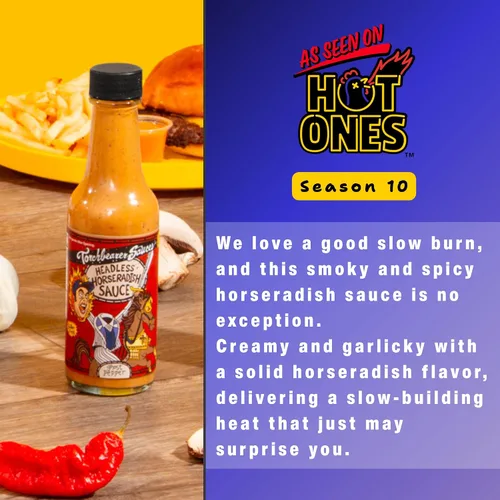 Vista 6 de Torchbearer Hot Ones - Salsa picante variada, paquete de 4 unidades, 5 onzas - Segadora de ajo, hijo de zombi, apocalipsis zombi, rábano picante sin