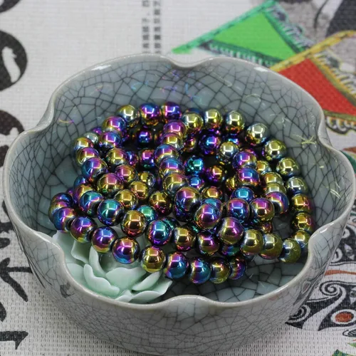 Vista 4 de Amandastone Pulsera elástica de cuentas redondas de 0.394 in con piedras preciosas naturales de 7 pulgadas