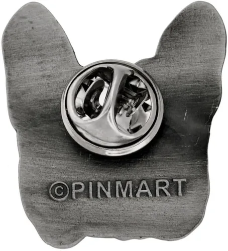 Vista 3 de PinMart Pin de solapa plateado para amantes de los perros de raza de perro