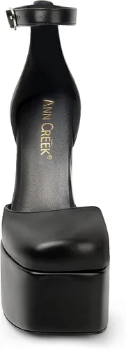 Vista 4 de ANN CREEK Tacón grueso de plataforma para mujer con correa de tobillo y punta cuadrada