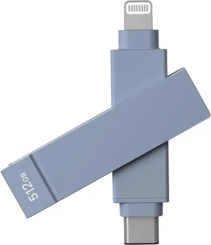 Vista 17 de iXflash - Memoria flash para iPhone de 128 GB, certificado Apple MFi, Lightning y USB C, color rosa, 2 en 1 para teléfono, iPad y computadora, foto