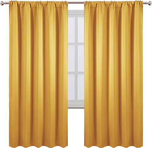 Vista 31 de LEMOMO Cortinas opacas de 42 x 54 pulgadas, juego de 2 paneles de cortinas con aislamiento térmico para oscurecer la habitación
