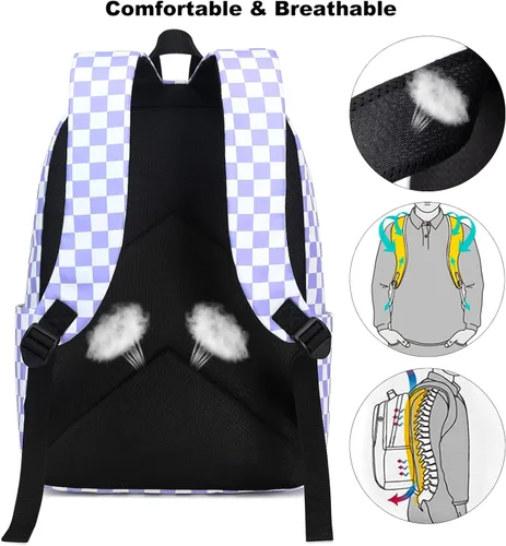 Vista 3 de Mochila para niñas para escuela secundaria primaria, mochila escolar para niños, adolescentes, mochila escolar para mujeres, mochila universitaria