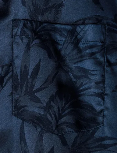 Vista 5 de VATPAVE Camisas de verano jacquard de ajuste regular para hombre, estilo casual, con botones, manga corta, con bolsillo