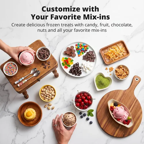 Vista 7 de AIRMSEN Máquina de helados, máquina de helado de 2.1 cuartos de galón con Negro