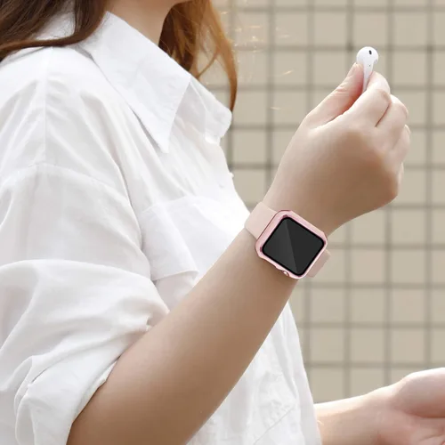 Vista 7 de Charlam Compatible con estuche Apple Watch de 44mm 42mm 40mm 38mm con protector de pantalla para mujeres y hombres, cubierta protectora