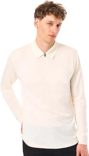 Vista 11 de 100% Merino Wool Polo Shirt Men - Quarter Zip Long and Short Sleeve Black