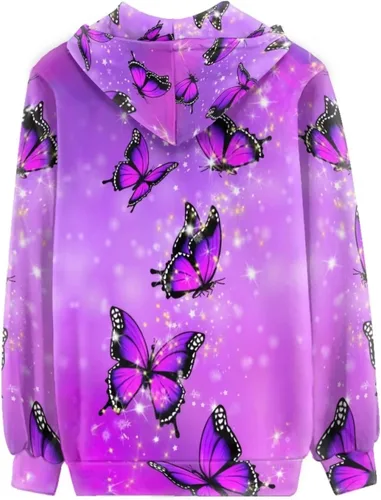 Vista 2 de Sudadera de manga larga con capucha y bolsillo para mujer