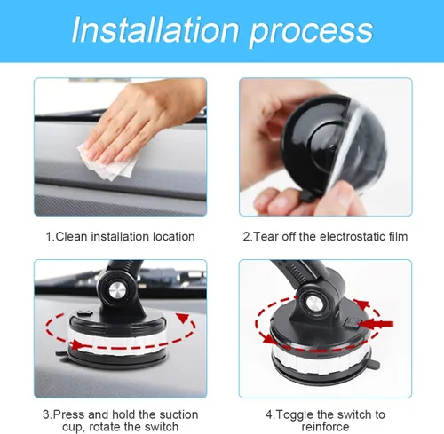 Vista 5 de Soporte de teléfono para automóvil, soporte de teléfono mejorado giratorio de 360° con ventosa para salpicadero, parabrisas, universal para iPhone