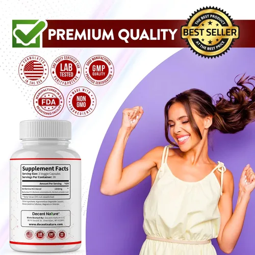 Vista 8 de Suplemento de berberina de 1800 mg – Berberina HCl de primera calidad 97% de alta pureza, apoya el sistema inmunológico, clorhidrato y extracto