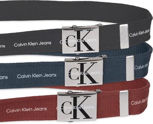 Vista 4 de Calvin Klein de los hombres ajustable Firma algodón belt-white
