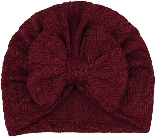 Vista 9 de Gorro de punto para bebé con lazos lindos turbante para envolver el sombrero (MZ6)